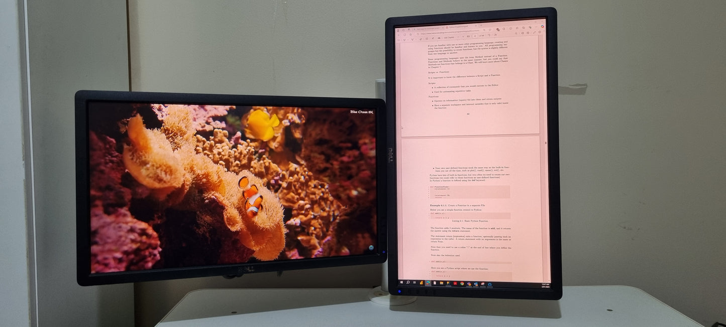Pair of Dell Ultra Sharp U2412M Monitors with Dual Monitor Arm (Second-Hand)