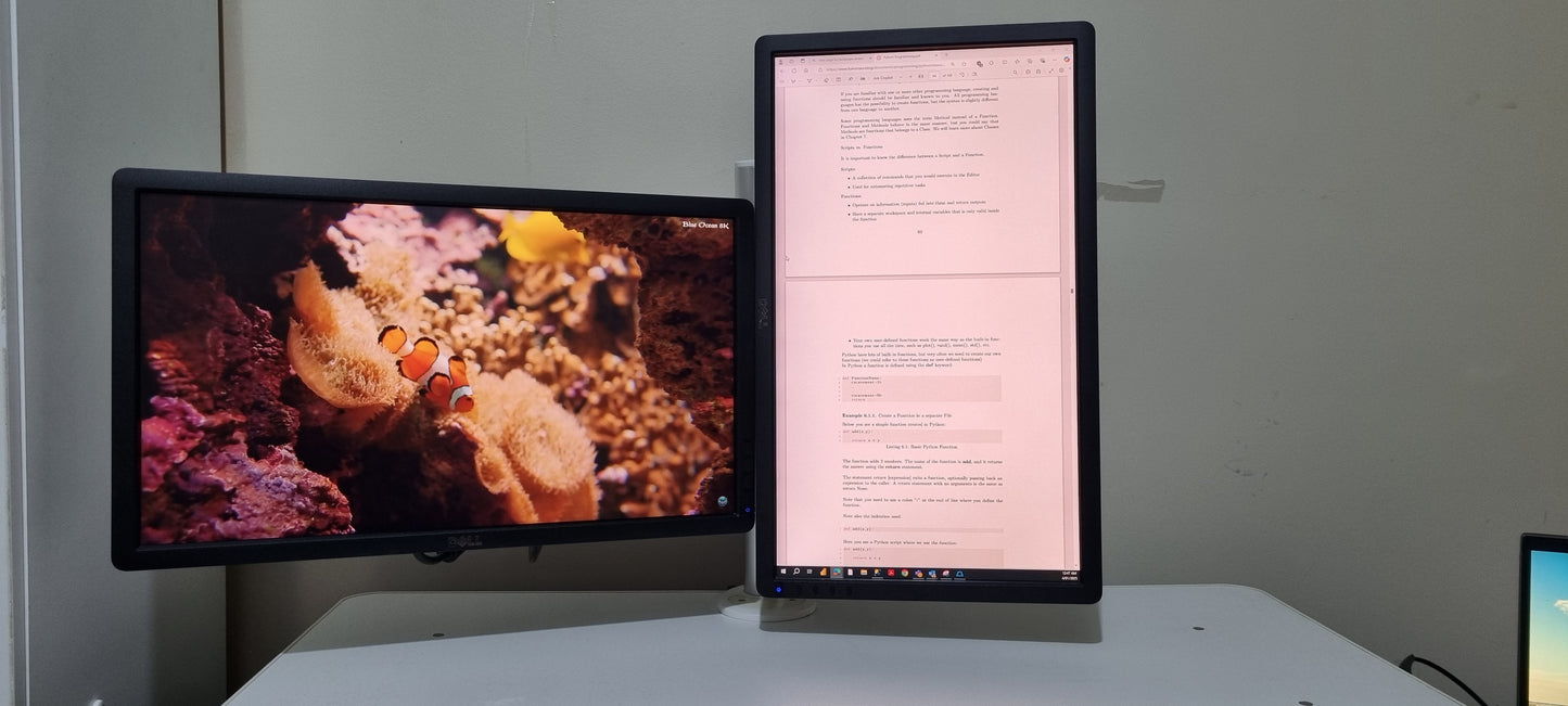 Pair of Dell Ultra Sharp U2412M Monitors with Dual Monitor Arm (Second-Hand)