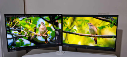 Set of Two HP EliteDisplay E24i G4 Monitors with Dual Monitor Arm – Complete Bundle (Second-Hand)